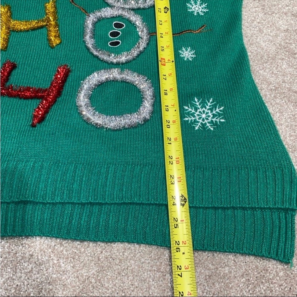 33 Degrees Ho‎ Ho Ho Ugly Christmas Green Sweater Woman’s XL - Picture 6 of 6